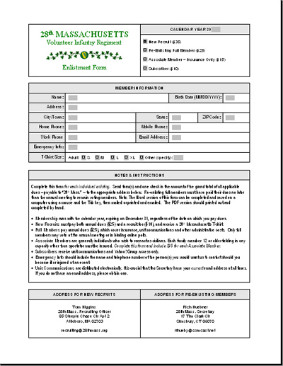 Image of Enlistment Form